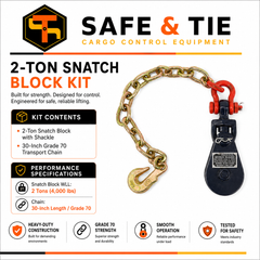 2-Ton Snatch Block with Shackle and 30-Inch G70 Chain