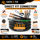 Semi Truck Air Lines Kit 3IN1 Trailer Cord and Air Brake Hoses Assembly Without Rubber Gladhand Handles for Semi Truck Trailer Tractor