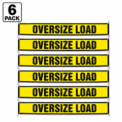 6 Pack 18" x 84" Mesh Oversize Load Banner for Flatbed Trailers