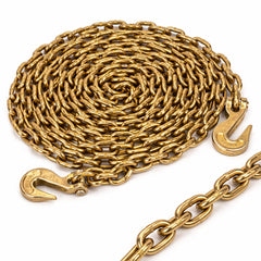 3/8 inch by 20 foot G70 transport binder chain with grab hooks