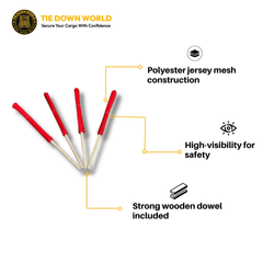 4 Pack Safety Flag with Dowel