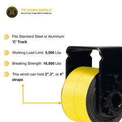 12-Pack Sliding C-Track Trailer Winches for Flatbed Trailers