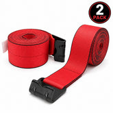 2 Pack 4" x 30' Premium Strap with Flat Hooks (Red) – 5,400 LBS WLL
