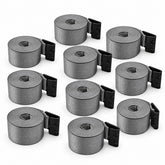 10 Pack 4" x 30' Premium Strap with Flat Hooks (Grey) – 5,400 LBS WLL