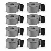 8 Pack 4" x 30' Premium Strap with Flat Hooks (Grey) – 5,400 LBS WLL