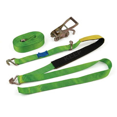 2" x 12' Car Wheel Ratchet Strap with Swivel J Hooks