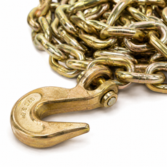 3/8-Inch x 20 ft G70 Transport Binder Chain with Grab Hooks - 6,600 LBS WLL