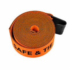 4-Inch x 30 ft Premium Strap with Flat Hooks (Orange) - 5,400 LBS WLL