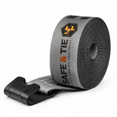 4-Inch x 30 ft Premium Strap with Flat Hooks (Grey) - 5,400 LBS WLL