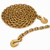 3/8-Inch x 20 ft G80 Transport Binder Chain with Grab Hooks - 7,100 LBS WLL