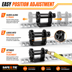 Sliding C-Track Trailer Winch