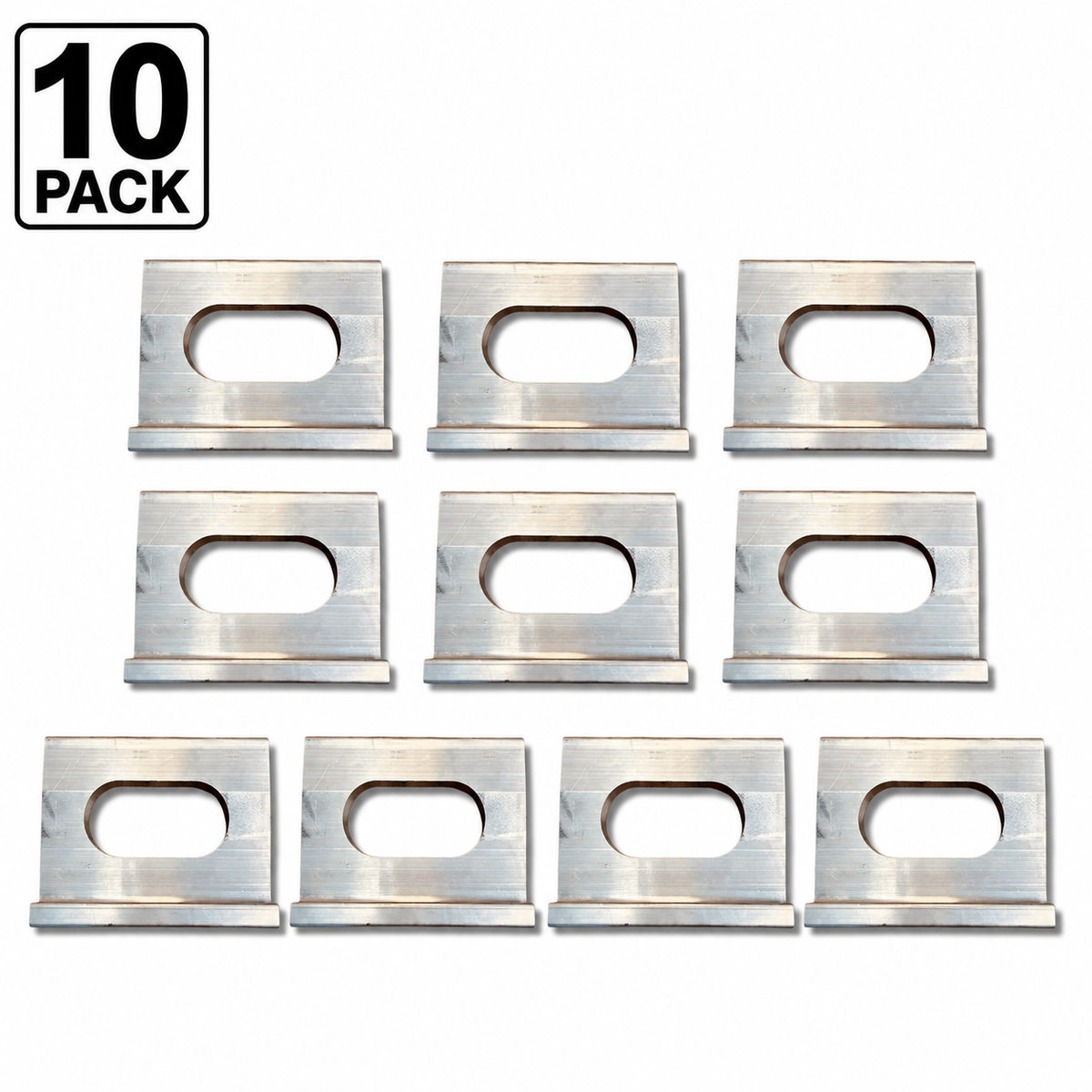 10 Pack Aluminum J-Plate for Flatbed Trailer Cargo Securement