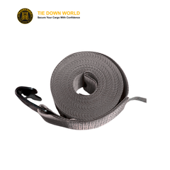 8 Pack 4" x 30' Premium Strap with Flat Hooks (Grey) – 5,400 LBS WLL