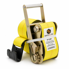 4-Inch x 30 ft Ratchet Strap with Flat Hook