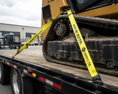 4-Inch x 30 ft Premium Strap with Flat Hooks (Yellow) - 5,400 LBS WLL