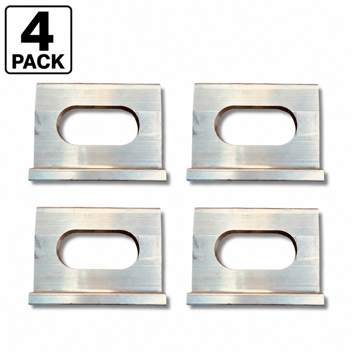 4 Pack Aluminum J-Plate for Flatbed Trailer Cargo Securement