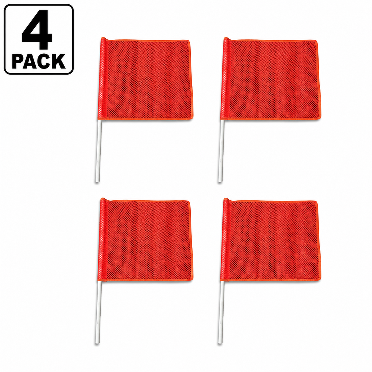 4 Pack Safety Flag with Dowel