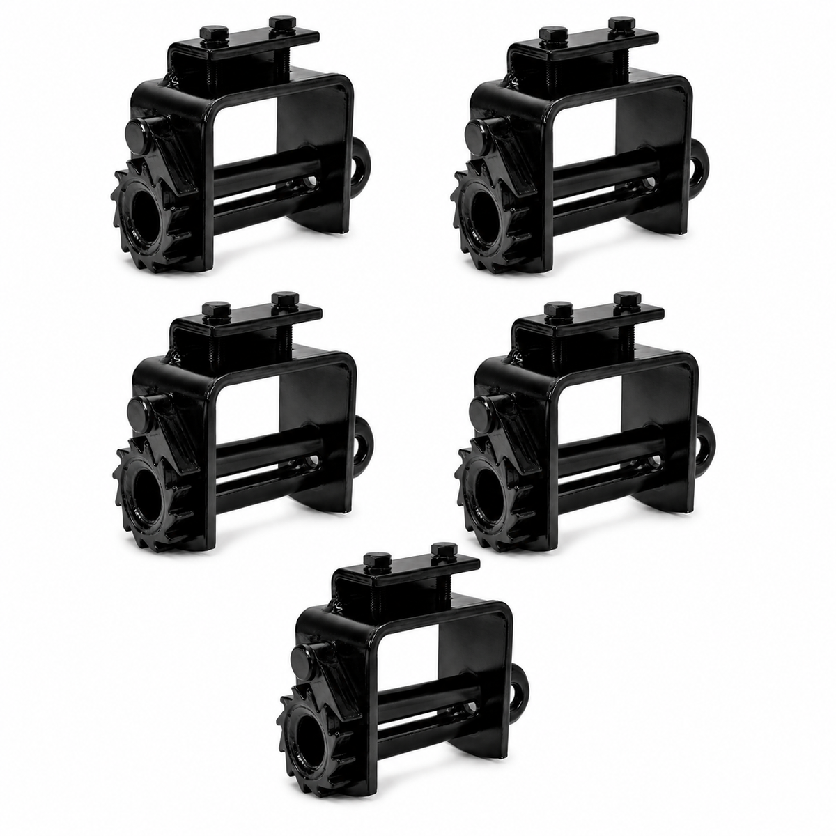 5 Pack 4" Portable Bolt-On Winch for Flatbed Trailer Cargo Securement