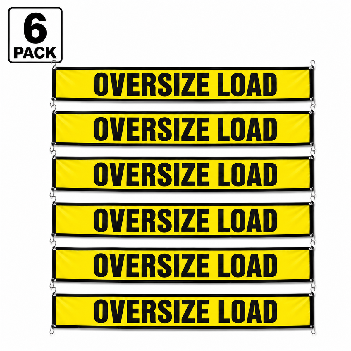 6 Pack 18" x 84" Mesh Oversize Load Banner for Flatbed Trailers