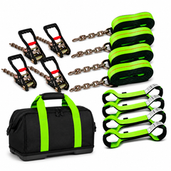 8 Point Roll Back Vehicle Tie Down Straps Kit