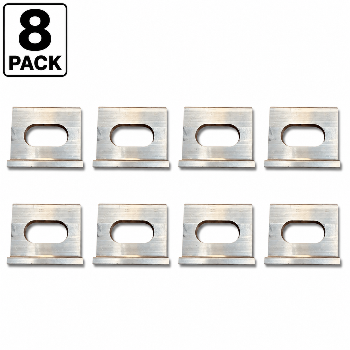 8 Pack Aluminum J-Plate for Flatbed Trailer Cargo Securement