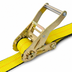 4-Inch x 30 ft Winch Strap with Chain Anchor (Yellow)