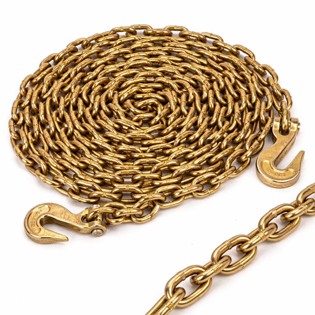 3/8 inch by 20 foot G70 transport binder chain with grab hooks
