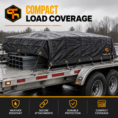 16 x 27 ft Flatbed Steel Tarp with 4 ft Drop and Flap